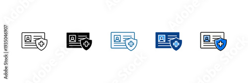 Health Card Icon Set Multiple Style Collection