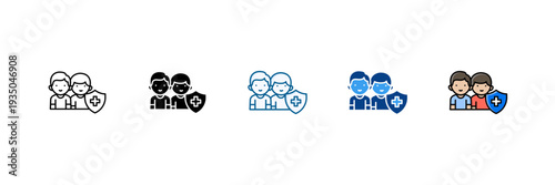 Family Insurance Icon Set Multiple Style Collection
