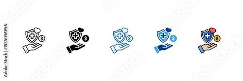 Healthcare Cost Icon Set Multiple Style Collection