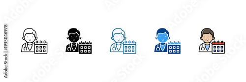 Doctor Visit Icon Set Multiple Style Collection
