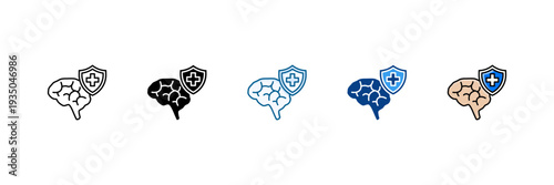 Mental Health Icon Set Multiple Style Collection