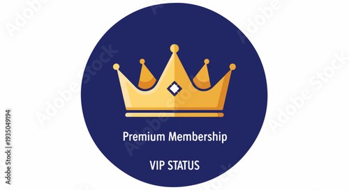 Premium Membership VIP Status Golden Crown Icon