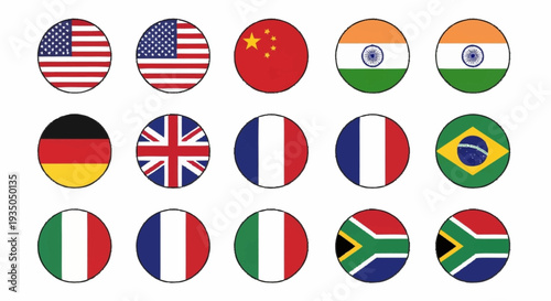 International Flags Representing Global Unity and Diversity.