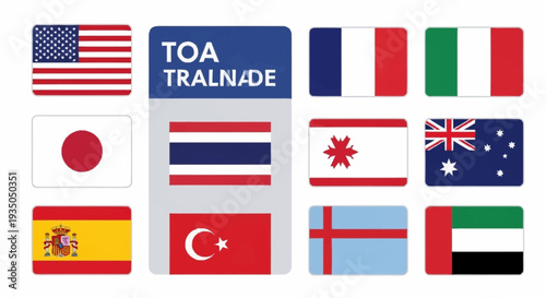 Collection of International Flags Representing Various Countries.