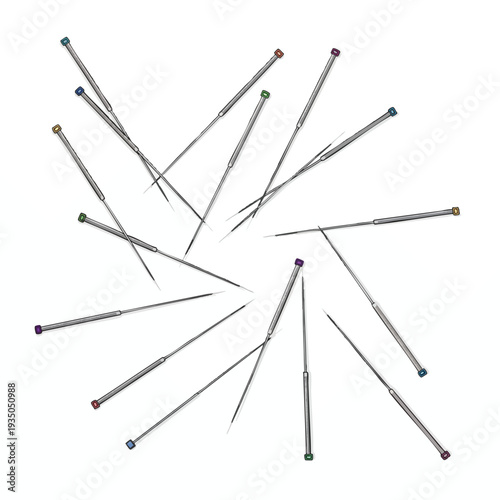 Set of Diverse Sewing Needles for Crafting and Needlework Projects