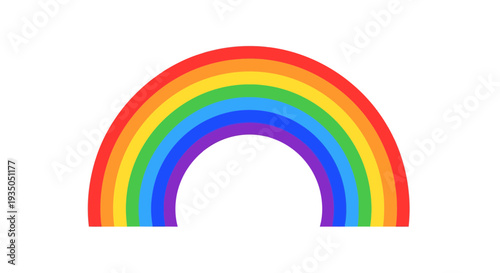 Rainbow illustration, vector style graphic, colorful design for weather, nature and kids projects