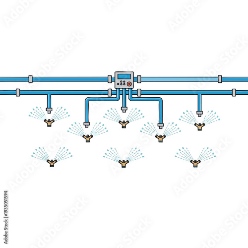 Industrial water sprinkler system for irrigation or spraying applications