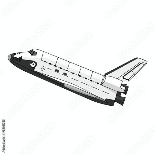 Modern Space Shuttle Illustration for Aviation and Technology Projects