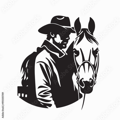 Cowboy on Horse Vector Illustration for Western Design
