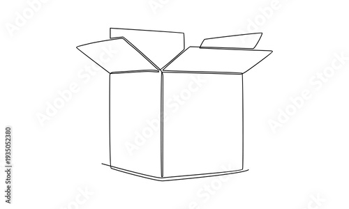 continuous line of box illustration