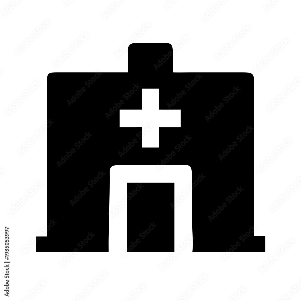Fototapeta premium Hospital Building Filled Icon