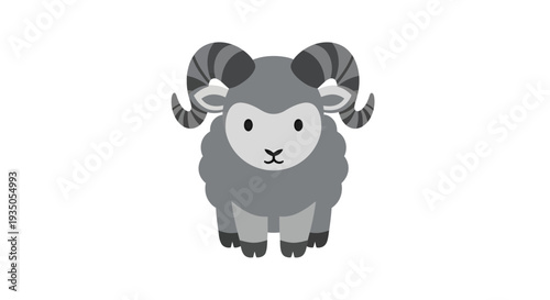 Ram Vector Illustration, Flat Design, Zodiac Symbol for Astrology, Horoscope, and Design.