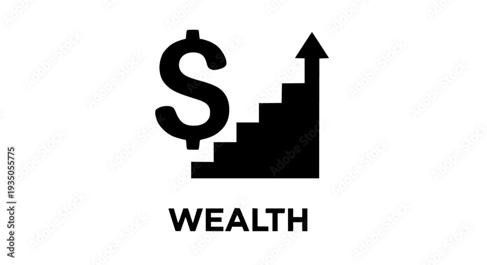 Obraz premium Financial Growth Illustration Showing Increasing Wealth with Dollar Sign and Rising Graph
