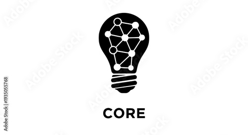 A modern lightbulb with a geometric pattern inside, symbolizing innovation and creativity, viewed from the front.