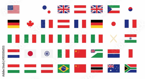 Collection of International Flags Representing Various Countries Around the World.