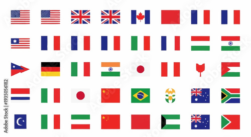 Collection of International Flags Representing Various Countries Around the World.