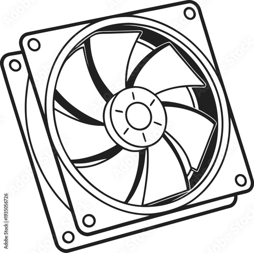 fan on black background