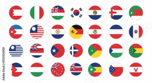 Collection of International Flags Representing Various Countries.