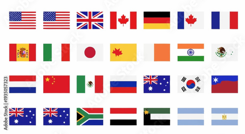 Collection of International Flags Representing Various Countries Around the World.