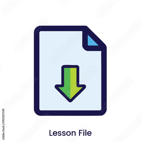 Download Icon Representing File Transfer and Digital Data Storage