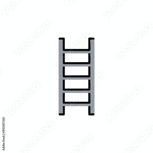 Simple Black and White Vertical Ladder Illustration for Design Projects