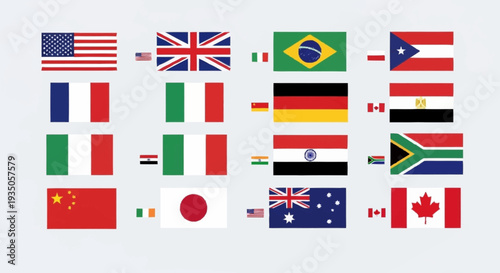 Collection of International Flags Representing Various Countries Around the World.