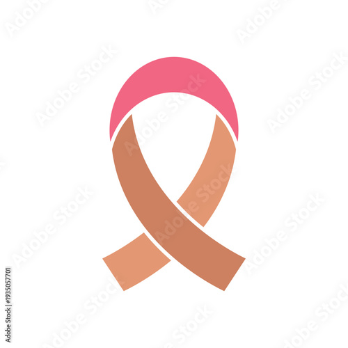 Cancer Awareness Ribbon Support flat color