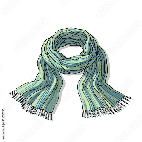 Stylish Light Blue and Green Striped Scarf for Fashion and Accessories