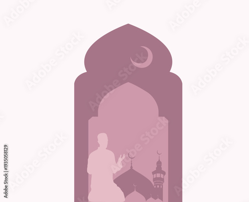Eid Mubarak Islamic background template vector Illustration.