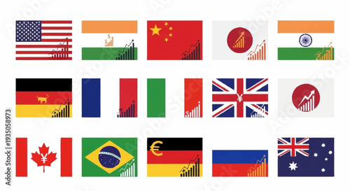 Collection of International Flags Representing Various Countries Around the World.