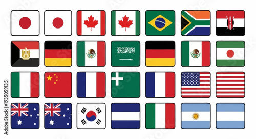 Collection of International Flags Representing Various Countries.