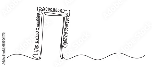 Continuous line drawing of a security metal detector archway with springlike elements representing safety measures for entry points and public event access control