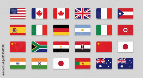 Collection of International Flags Representing Various Countries.