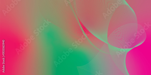 Abstract flowing wave background with smooth green and red gradient blend, soft mesh curves, vibrant modern design, dynamic layered lines, elegant fluid shapes, high resolution digital backdrop 