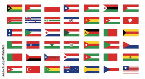 Collection of International Flags Representing Various Countries.