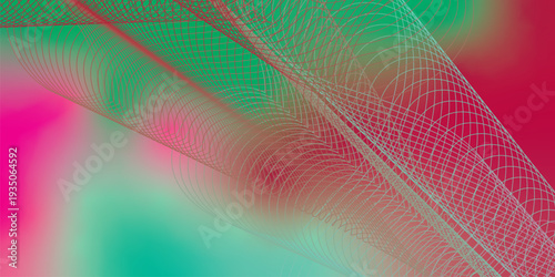 Abstract flowing wave background with smooth green and red gradient blend, soft mesh curves, vibrant modern design, dynamic layered lines, elegant fluid shapes, high resolution digital backdrop 