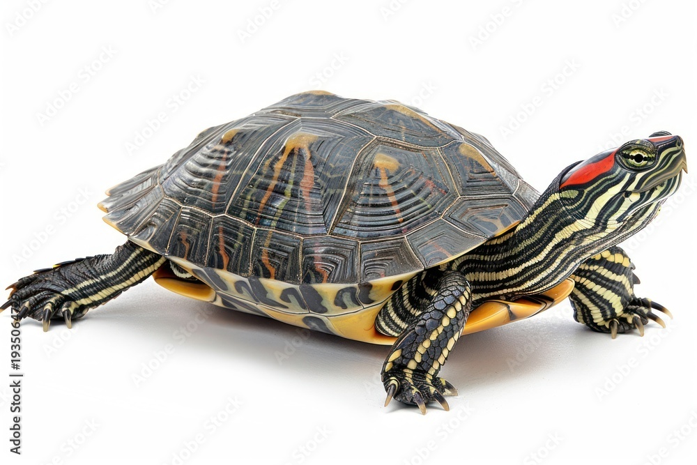 Fototapeta premium Red-ear slider turtle tortoise reptile animal.