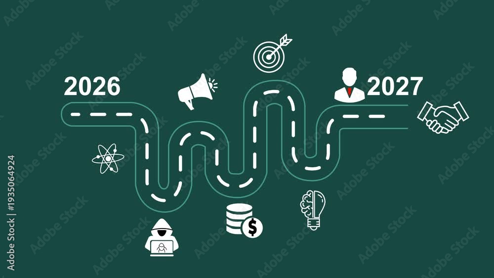 Business roadmap to 2027 success concept. A strategic business journey ...