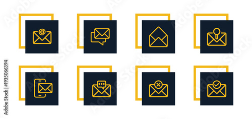 Contact, notification, inbox, message, newsletter Icons Pack for Website, Applications and UI UX