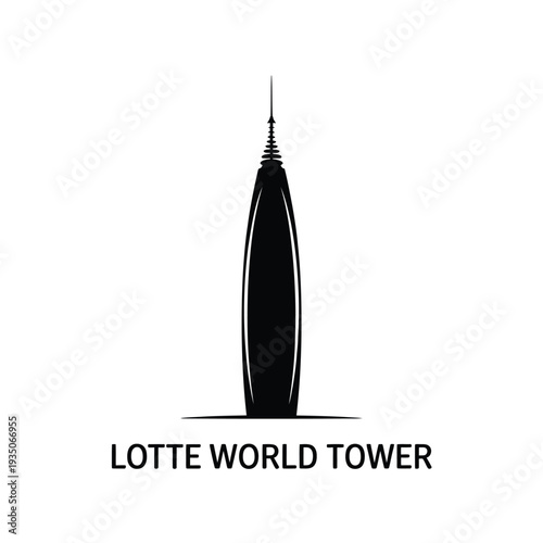 A striking silhouette of the lotte world tower in seoul korea