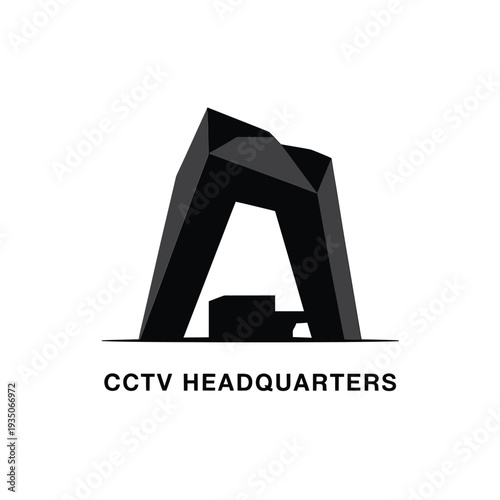 Abstract depiction of the CCTV headquarters building in Beijing China