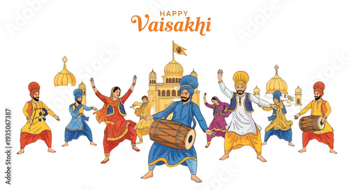 Dancers and Drummers in Traditional Clothing.