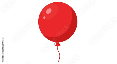 Red balloon image, vector illustration, isolated on white, party decoration, celebration concept