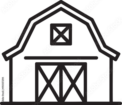 Simple vector illustration of a house with crossbars and security gate design