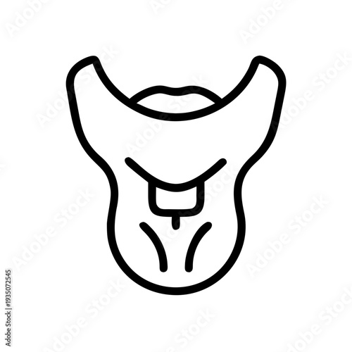 Black and white illustration of a stylized female lower torso silhouette with emphasis on the pelvis area. isolated on white background, Vector