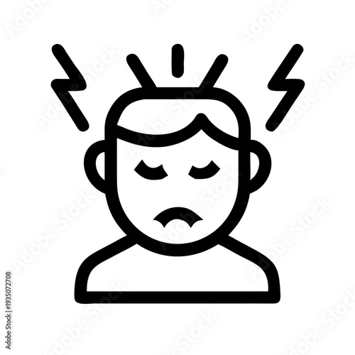 A frustrated person depicted with lightning bolts indicating anger or shock from a surprise. isolated on white background, Vector