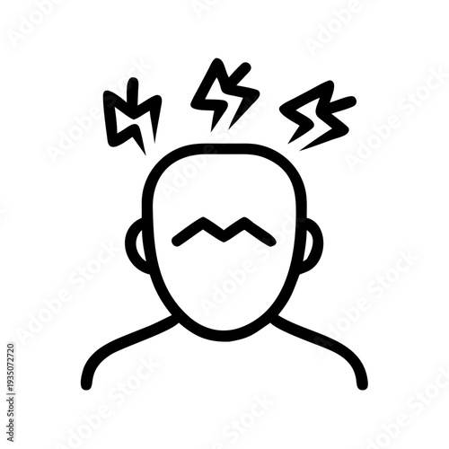 A person experiencing a sudden burst of inspiration or an epiphany in their mind. isolated on white background, Vector