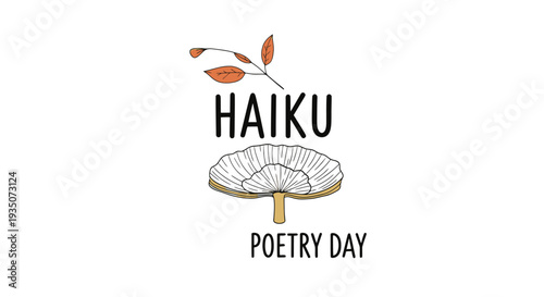 Haiku Poetry Day Illustration with Parasol.