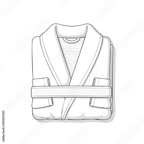 Minimalist Illustration of a Martial Arts Gi with Belt for Fitness and Sport Concepts
