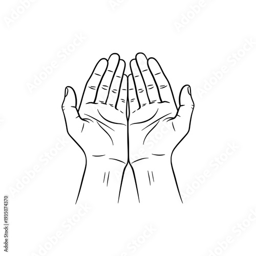 Hands clasped together in prayer or meditation, illustrating serenity and spirituality clearly depicted